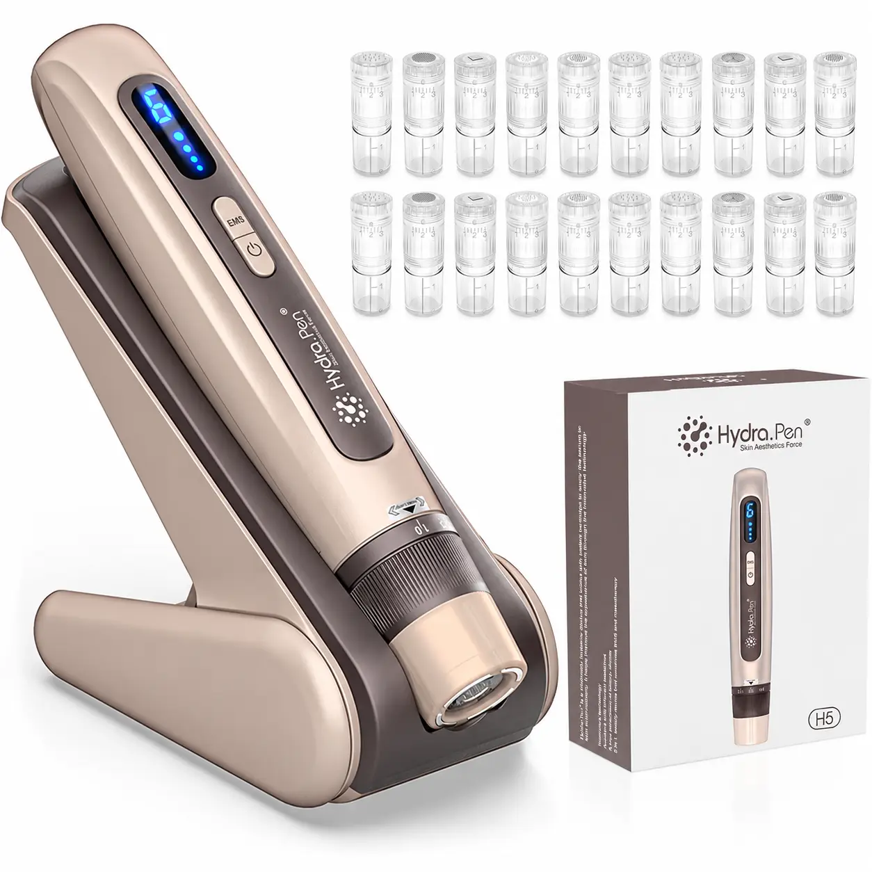 Hydra.Pen H5 Pen, 20 Spare Accesories EMS Automatic Application of Serum 3 in 1 Skin Care Tool for Skin Care