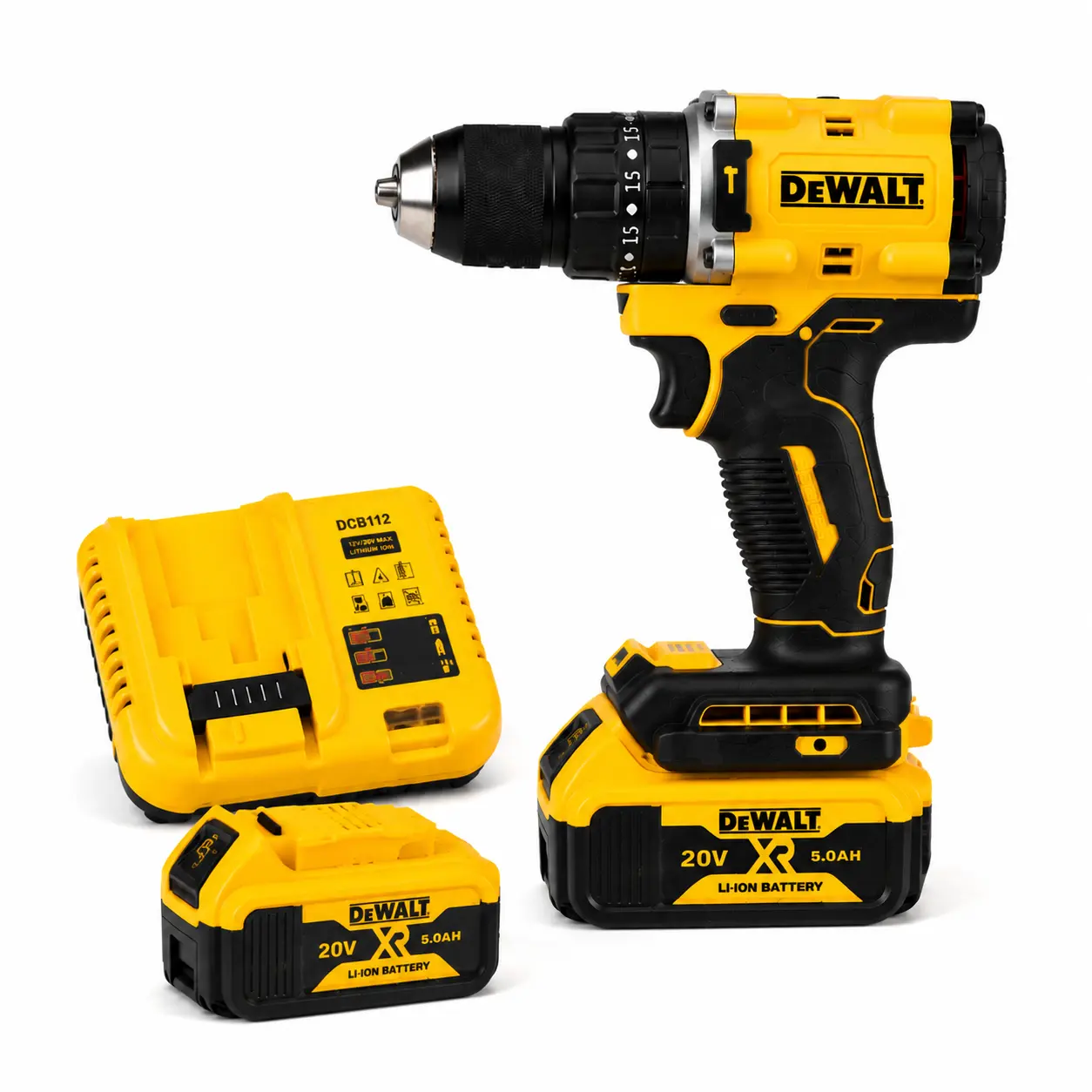{}DEWALT Yellow Cordless Drill Set, Powerful Drilling & Screw Driving Tool, Durable Metal & High-Strength Plastic Construction, Strong Torque Lightweight Design, Trending Power Tool, Home Improvement/Woodworking/Metalworking/DIY Use