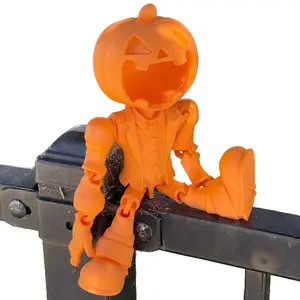 Halloween Pumpkin Zombie Decoration - Spooky Orange Ornaments with Unique Designs for Halloween Decor