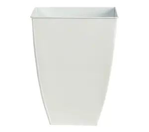 Nearly Natural 15" Square Tin White Planter