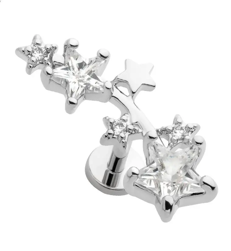 Star Arch CZ Stainless Steel Threadless Labret