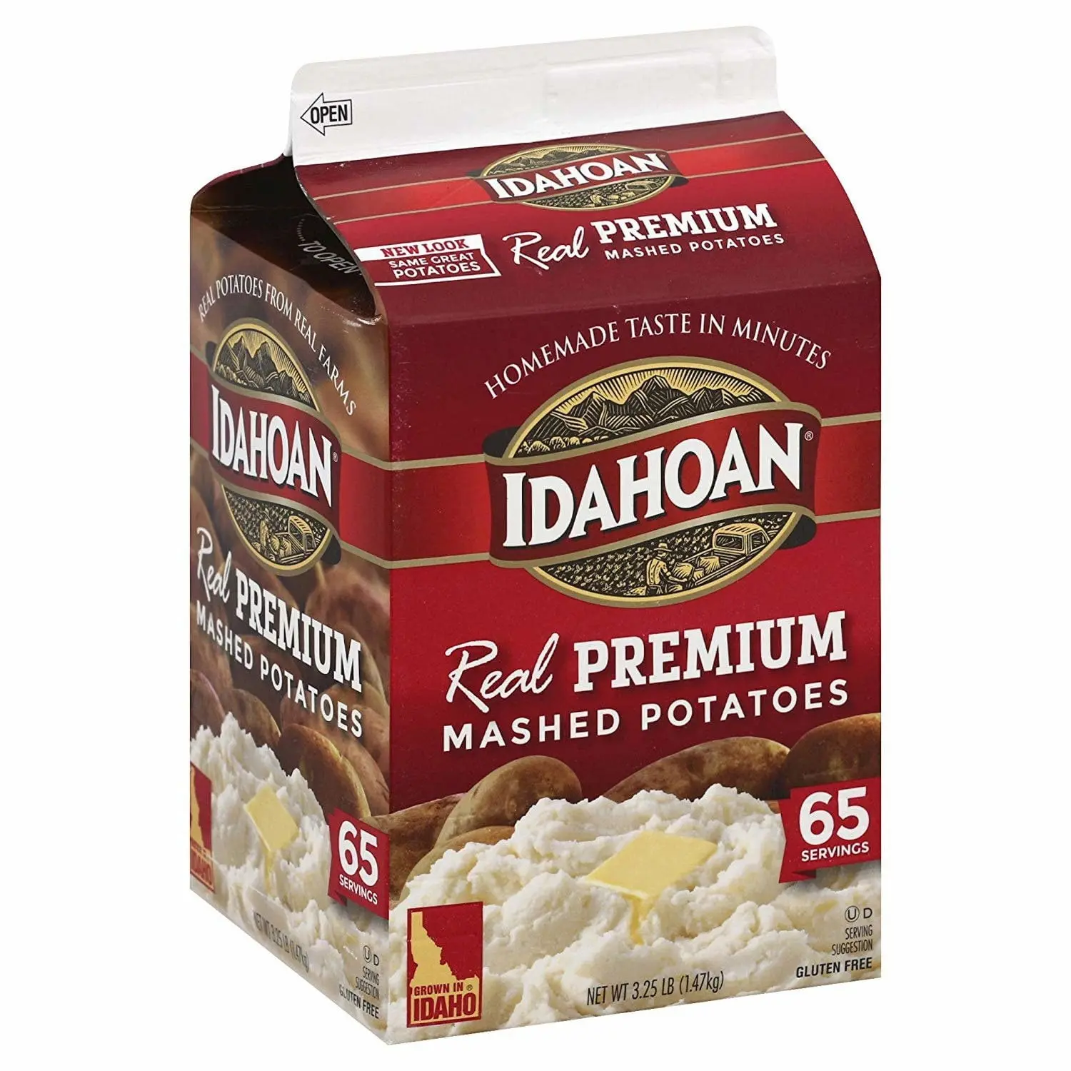 Idahoan Real Premium Mashed Potatoes, 3.25 lbs – Instant Creamy Mashed Potatoes, Made with Real Idaho Potatoes, Fluffy Homestyle Side Dish, Easy Family Size Pack