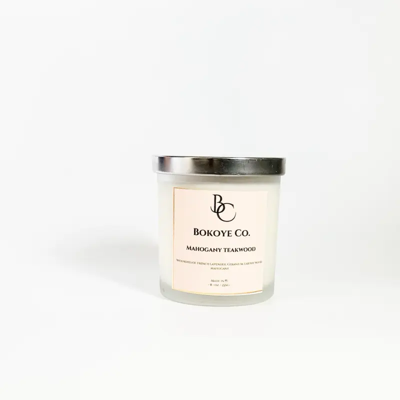 Bokoye Co. Mahogany Teakwood Candle - Luxurious Scented Candle for Home Decor
