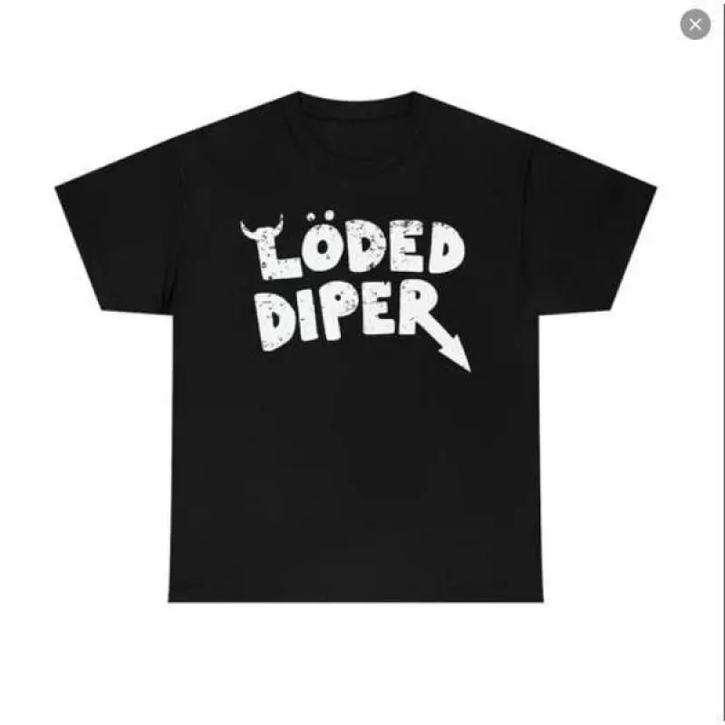 Loded Diaper Band Graphic T-Shirt – Retro Y2K Inspired Unisex Tee, Funny Parody Streetwear Top