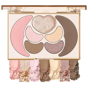 All in One Makeup Kit - 4 Shimmer Matte Eyeshadow, 1 Pink Blush, 1 Bronzer Contour, 1 Illuminator Highlighter Makeup Palette Make Up Sets for Women Girls Teens (01 Coconut Cream Makeup Palette)
