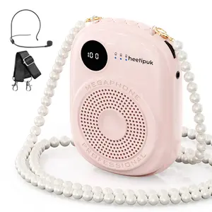 PRUNUS A18  Portable Voice Amplifier Wired Microphone and Speaker,PA System Voice Amplifier with Mic Headset for Teachers,Speech,Tour Guides,Coaches,Yoga, Fitness Instructors Bluetooth 5.0 TF Card