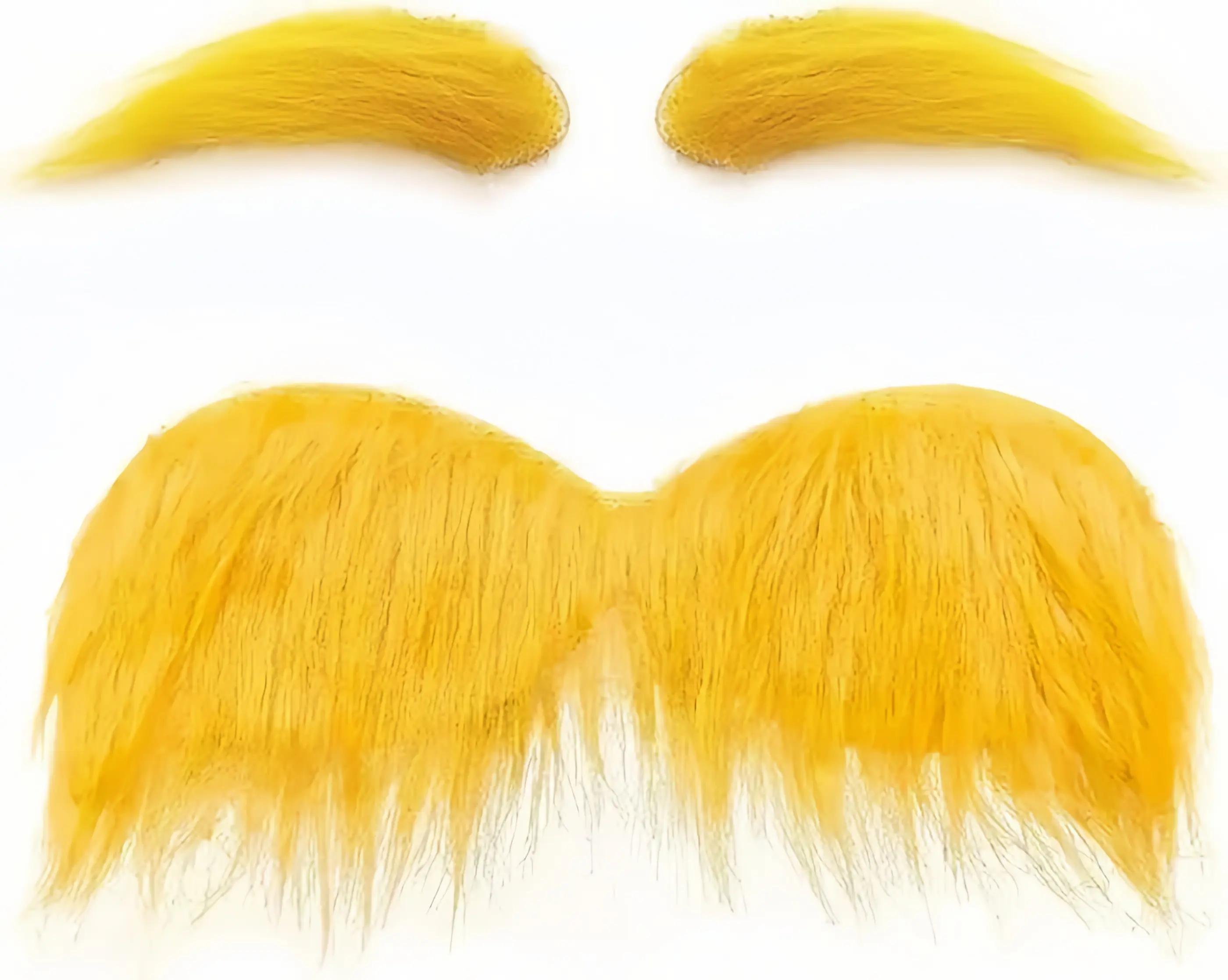 Default 2 Pcs Self-Adhesive Yellow Fake Mustache & Eyebrows Set, Realistic Facial Hair Prop for Halloween, Christmas Party Costume Accessories, Women's Care Gift Basket Add-On (Toys & Hobbies DIY Scrapbooking Stamping)