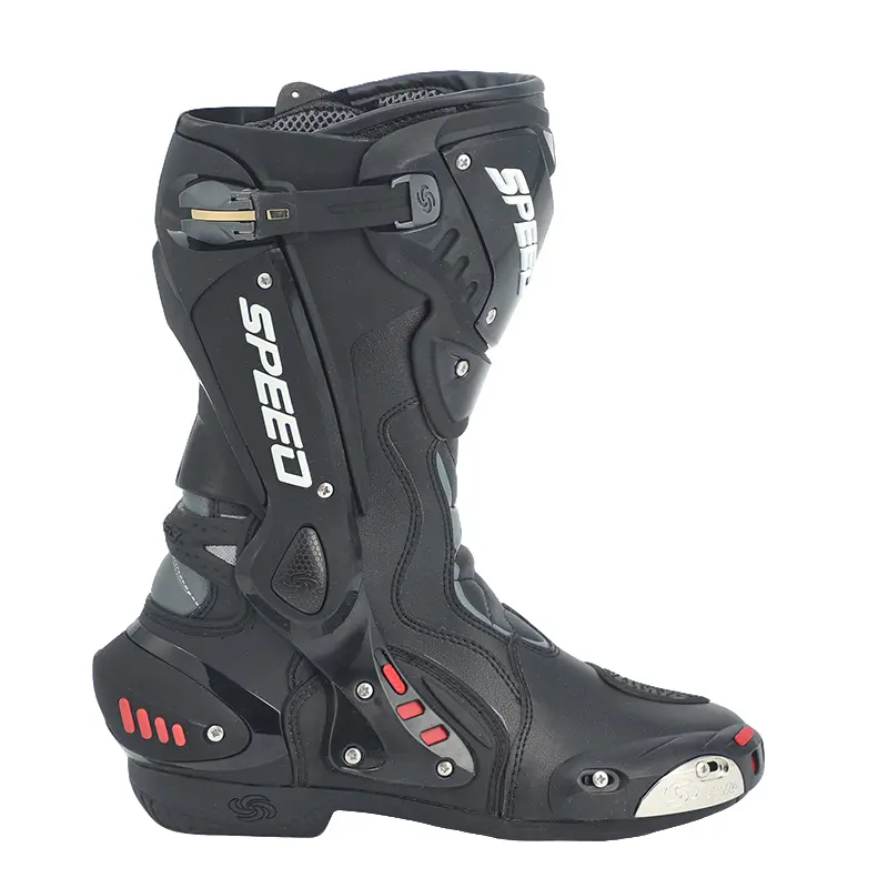 Four-season motorcycle riding boots, high-top with anti-collision ankle protection, wear-resistant and non-slip off-road racing boots, unisex riding gear