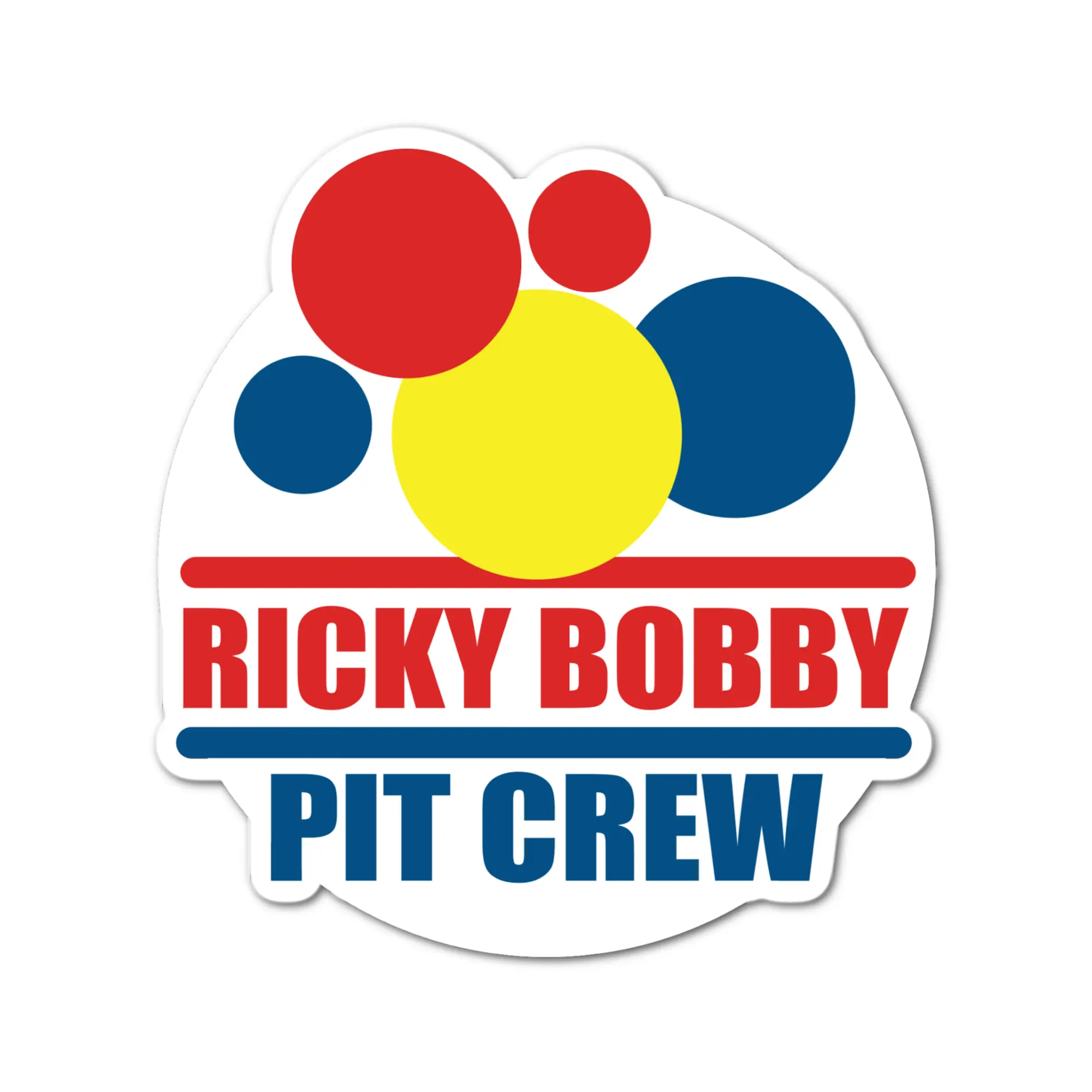 3" Ricky Bobby Pit Crew Classic Nostalgic Laminated Laptop Sticker gift for friends and family perfect for tablet pc mug tumbler kindle laptop and more