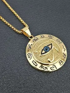 Ancient Egyptian Horus Eye Pendant Necklace, Hip Hop Style Unisex Jewelry, Unique Fashion Accessory for Men & Women