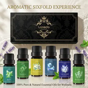 6-piece essential oil set, sleep aid and pressure relief aromatherapy essential oil, suitable for aromatherapy machines, handmade candle making, natural fragrance essential oil home fragrance, gifts for men and women