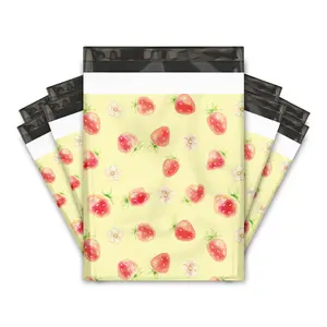 10x13 Watercolor Strawberries Poly Mailers – Shipping Bags for Small Business