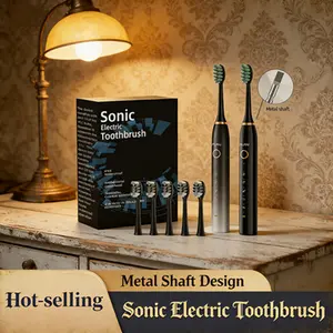 FUPAI Sonic Electric Toothbrush with Metal Shaft, 5 Modes, IPX8 Waterproof, Rechargeable Toothbrush Set with 5 Brush Heads for Adults, Hot-Selling o be type ca bikinitrimmer women 2 in 1 shaver wet dry use hair shaver cordless bald head razor woman