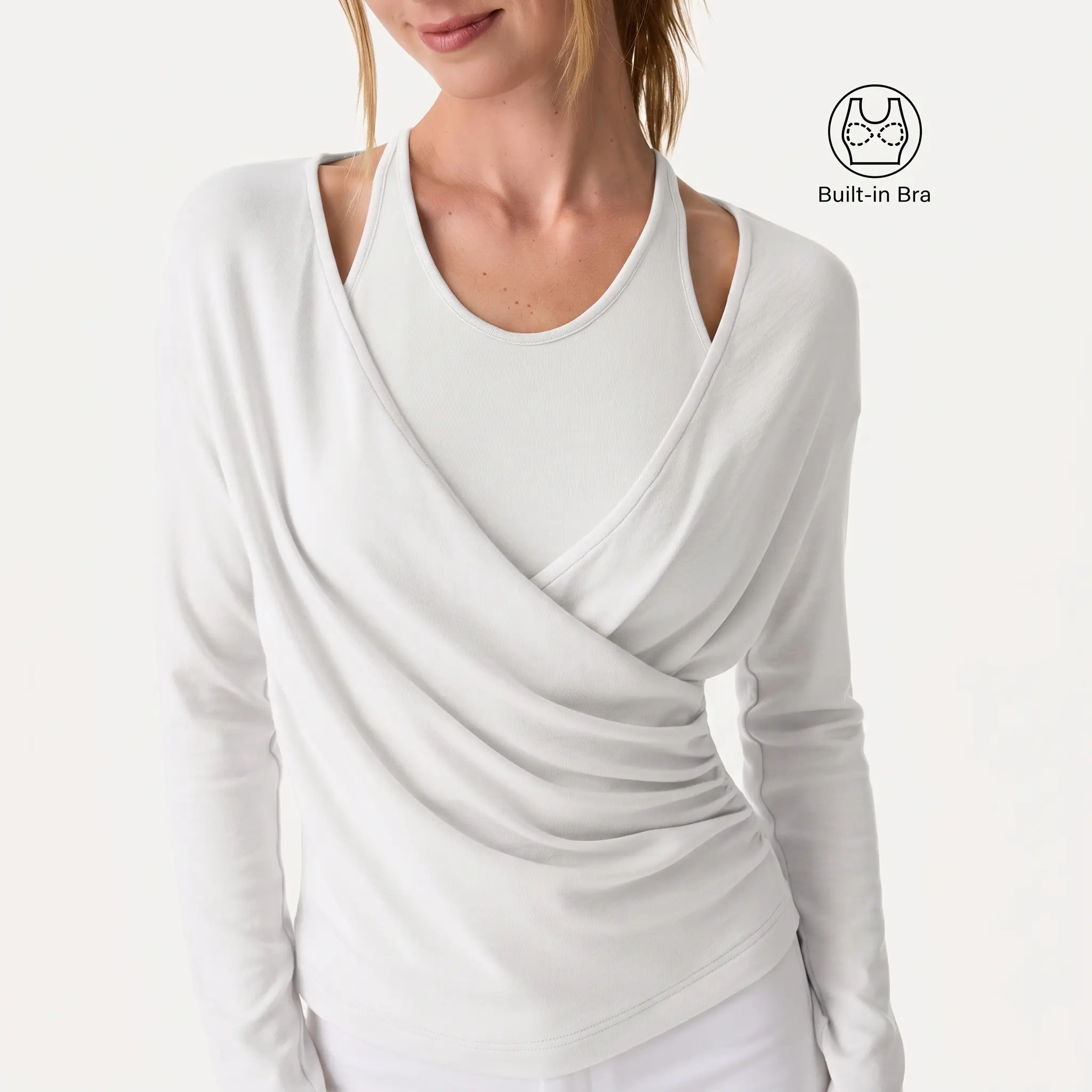 OGL Summer 2 piece sets Cami with Surplice Ruched Top spring chic clothes new sets- Built-in Bra - Womenswear - tank top summer fall winter Four Seasons woman Casual Shirts Long Sleeve Classy Elegant fashionnova