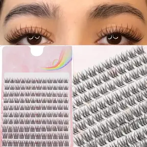 120pcs False Lash Extensions, 10 Rows 8-16mm, Eyelash Cluster Set, Ultra Thin Reusable Fluffy Eyelashes Cluster, Natural to Dramatic Style, Beginner Friendly Makeup Tool, Asian Doll Lash Clusters, Lightweight Soft Natural Eyelashes, Wispy Lashes