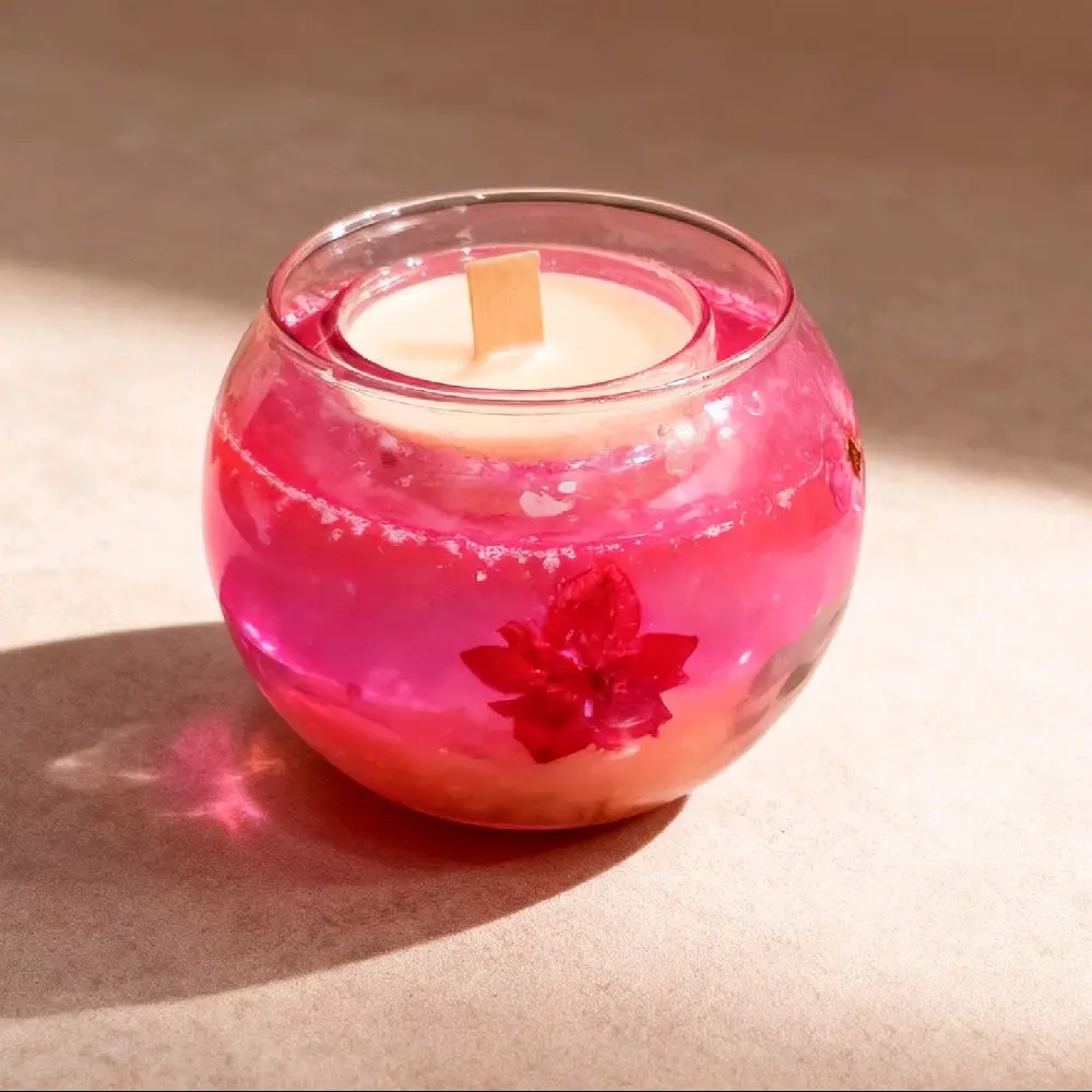 Botanical Gardens Aroma Scented Candles - 9oz Modern Glass Jar with Flower Motif, Stress Relief Home Decor for All Holidays, One-Piece