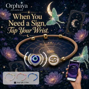 The Smart Oracle NFC Zodiac Bracelet Adjustable Anklet, Pearl Embellished Evil Eye Protection Talisman, Tap for Personalized Daily Tarot & Horoscope Spiritual Jewelry