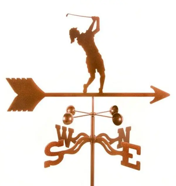 EZ Vane EZ1602-GR Female Golfer Metal Weathervane with 3 Protective Coatings, 70" h x 21" w x 9" l, Garden Mount, Prevents Rust or Fading