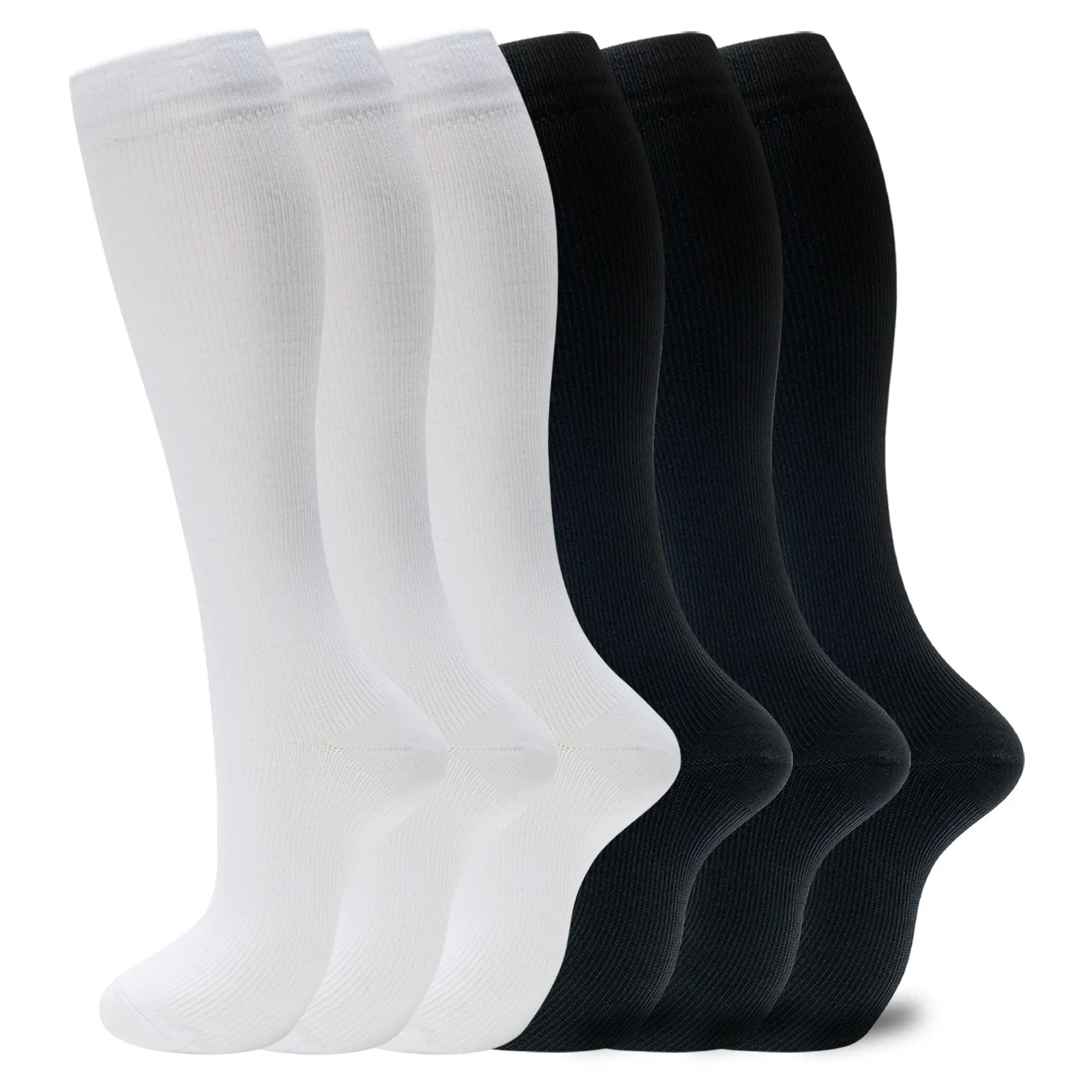 6 Pairs USA Flag Compression Socks 15-20mmHg | Knee High Support Socks for Nurses, Travel, Running, Soccer Fans, Sports Events & Patriotic Gifts
