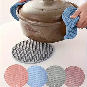 14cm Silicone Honeycomb Heat Insulation Mat, Versatile Non-Slip Coaster and Placemat for Kitchen and Dining, Easy to Clean and Heat-Resistant