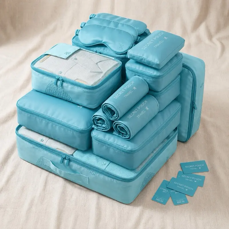 Packing Cubes for Suitcases, Travel Luggage Packing Organizers, Essential Travel Accessories with Shoe/towel Laundry Bags, Travel Essentials 6 pieces