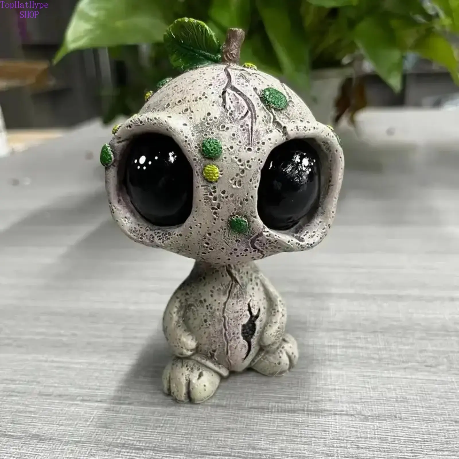Adorable Alien Big-Eye Resin Statue, Whimsical Spirit Figure for Desktop & Garden Decoration, Durable Collectible Gift for Oddities Enthusiasts, Collectible Figure Decor, Outdoors, Holiday, Indoors, Large Eye, No Wooden Materials, Sculpture, Accessory, Or