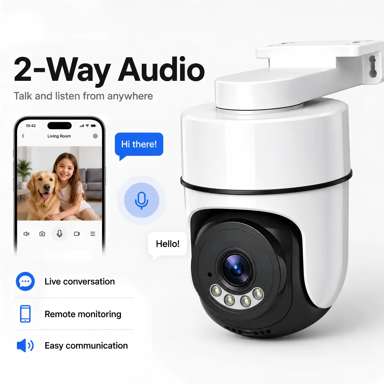4G Plug-in Security Camera, 360° Panoramic View, 1080p HD 60fps Smooth, Night Vision Camera, Corded Power, Remote Phone Control, Waterproof Anti-Theft, Wall Mount for Home Safety Monitoring