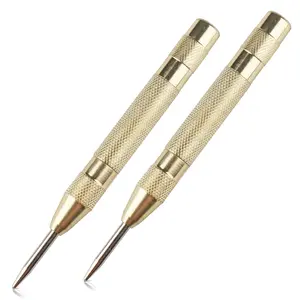 2Pcs Automatic Center Punch, 5'' Premium Spring Loaded Center Punch, Adjustable Spring Loaded Hole, Heavy Duty Steel Automatic Marker Tool for Metal, Wood, Glass by RNSXYAT