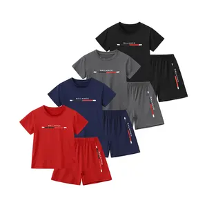 8-Piece Boys' Spring/Summer Outfit Set: Casual Sports Shirts and Shorts-Breathable, Comfortable, Minimalist Summer Outdoor and Everyday Clothing for Kids