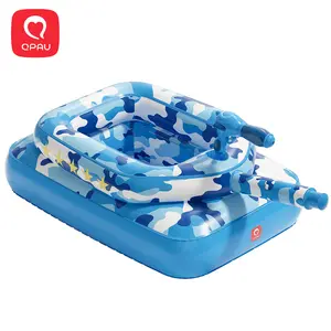 Mother's Day QPAU Kids Tank Pool Float with Water Cannon, 0.35mm Extra Thick Inflatable Pool Toys for Boys Girls Ages 3-6, Heavy Duty Pool Floats with Cushioned Seat for Summer Water Battle, Pink Camo summervibes