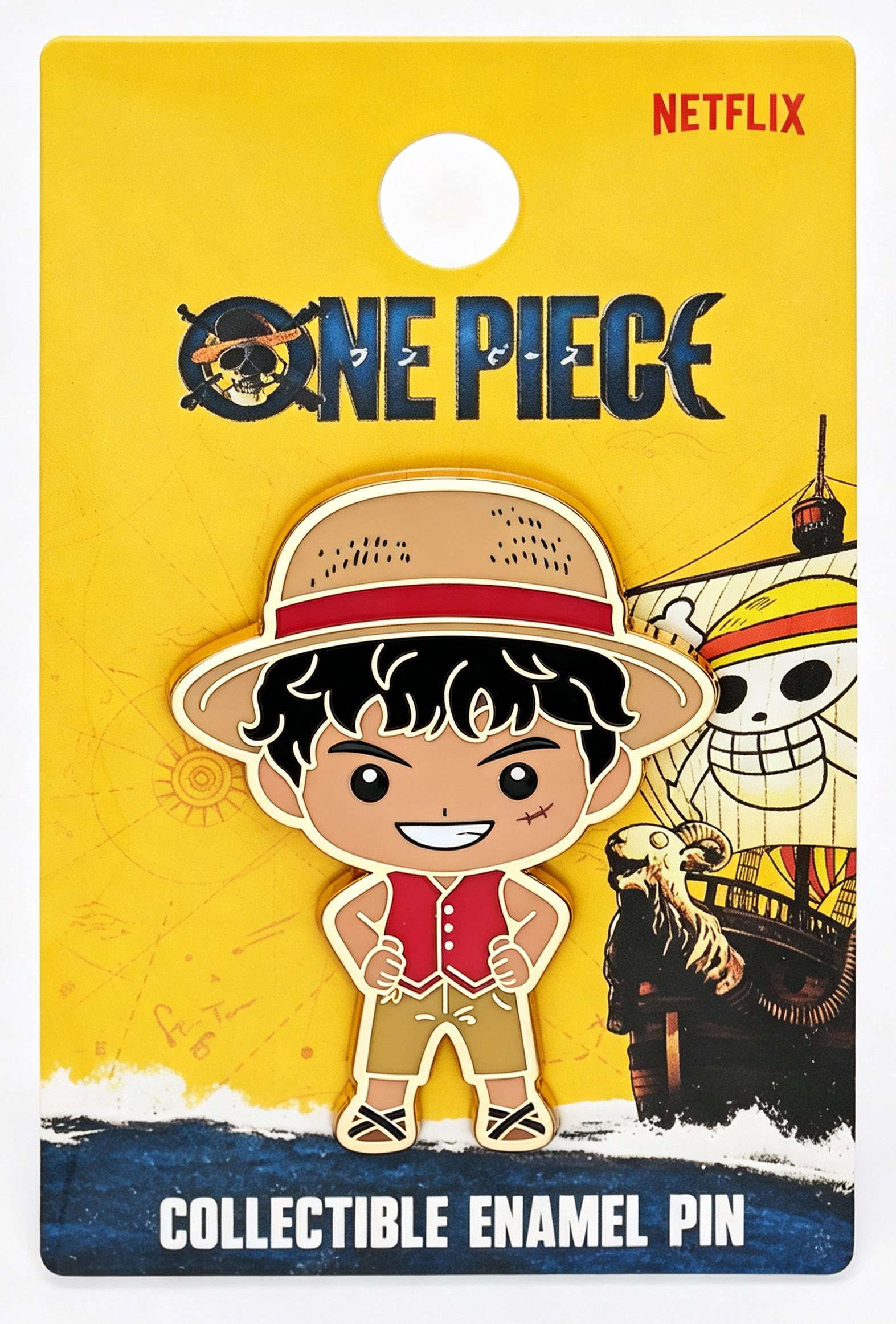 Netflix ONE PIECE Live Action Officially Licensed Monkey D. Luffy Enamel Pin, Zinc Alloy Collectible Lapel Brooch Badge for Backpack, Jacket or Hat, Straw Hat Pirate TV Series Merchandise Gift for Fans