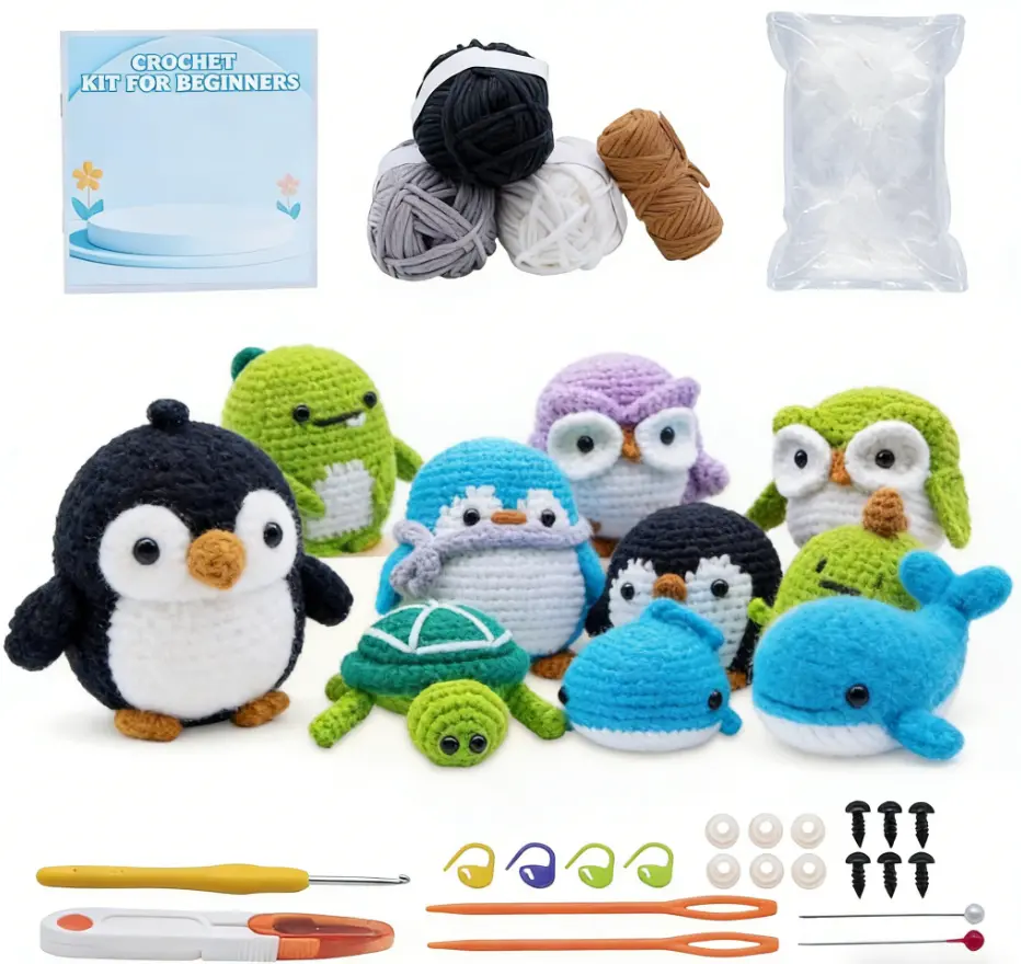 Super Fun DIY Crochet Kit for Beginners - Full Craft Set withVideo Guides, Yarn & All You Need to Start Knitting Needle Stand Yarn Winder