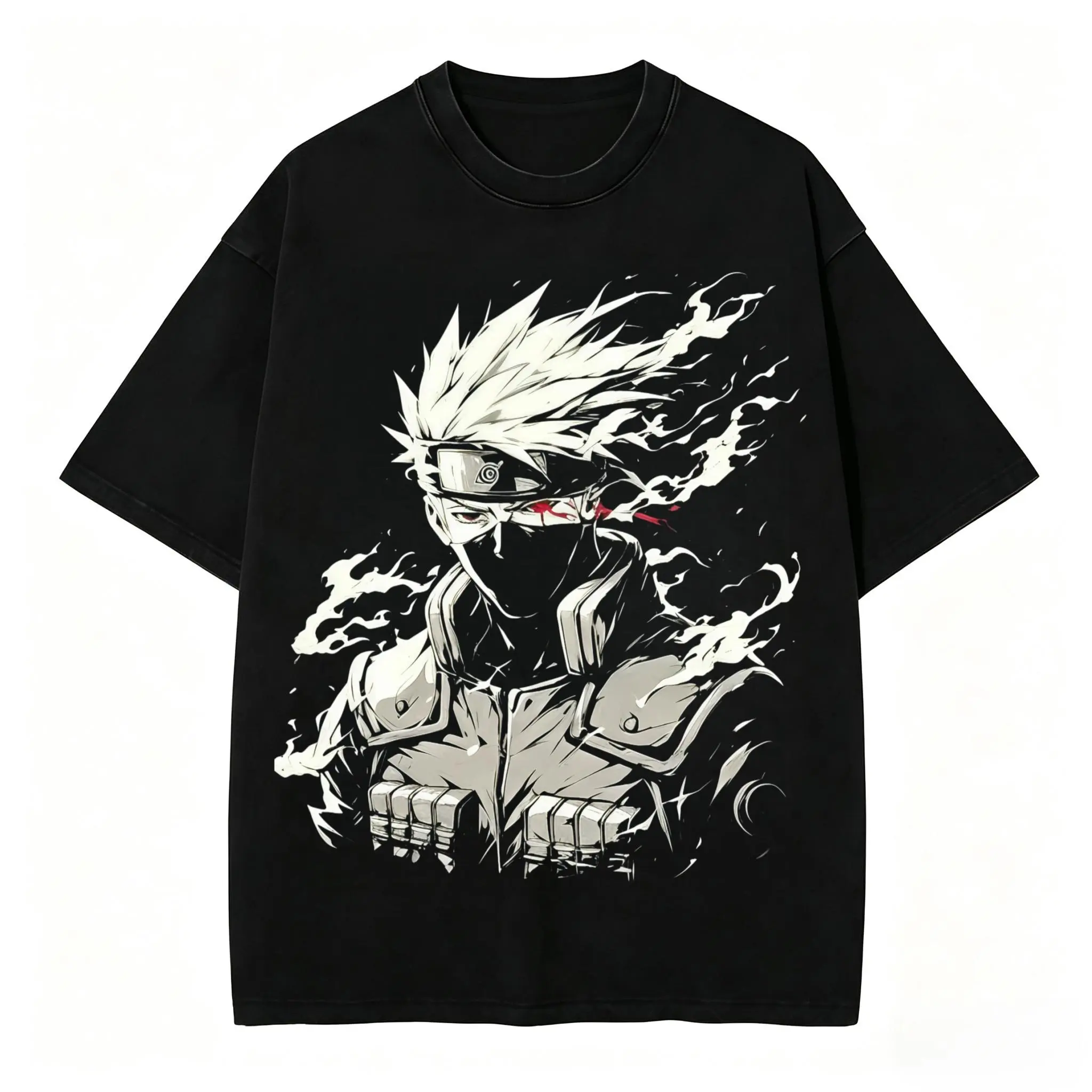 Kakashi Hatake T-Shirt Washed Vintage, Naruto Anime Oversize Streetwear Tee, Sharing funny graphic tee men’s trendy t-shirts deals humorous 90s streetwear covenant penny tees meme boyfriend good graphic sluggy humorous tshirt men