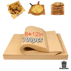 100pcs 20.32x30.48 cm Disposable Baking Paper for Food Packaging, Cookie Baking, and Baking Mats