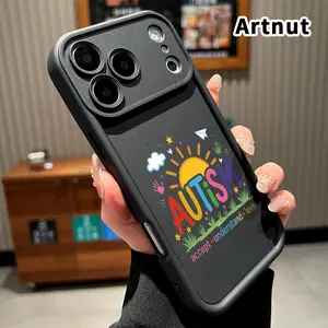 Phone Case for iPhone 17 Pro Max 16 Plus 15 14 13 12 11 Air E Autism Love Symbol Drop Protection Shockproof Soft Silicone smartphone Cover