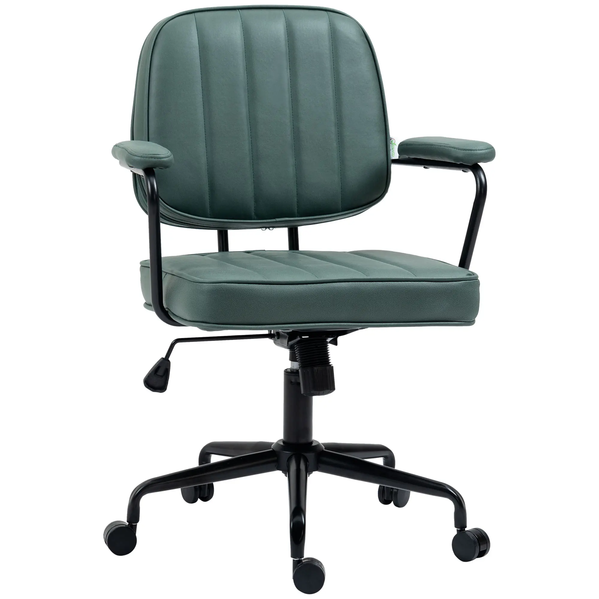 Vinsetto Home Office Chair, Microfiber Computer Desk Chair with Swivel Wheels, Adjustable Height, and Tilt Function, Light Brown