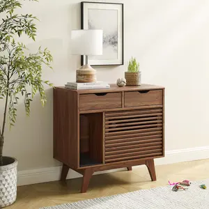 Modway Render Cat Cabinet in Walnut