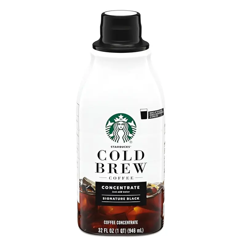 Starbucks Cold Brew Coffee Concentrate – Signature Black, Unsweetened, Caramel Dolce, 100% Arabica, Smooth Medium Roast, 32 fl oz Multi-Serve Bottle