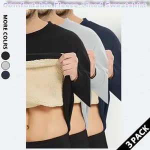 Men's autumn and winter warm thick round neck sweatshirt, soft fabric, resist the cold autumn and winter, autumn and winter cost-effective plus fleece sweatshirt, suitable for daily wear