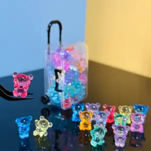 30pcs Crystal Panda + 1pc Mini Luggage, Cute Collectible Figurines, Bear Ornament, Decorative Home Ornament, Figurine Decor, Home Decoration, DIY Handmade Decorations Ornaments, Home Entryway, TV Stand, Living Room, Holiday Gifts, Set