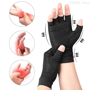 2026 New Copper Infused Compression Fingerless Gloves for Women & Men, Copper Fiber Hand Brace, Anti-Slip Grip, Breathable Comfort for Daily, Gym, Work, Typing & Arthritis Hand Care