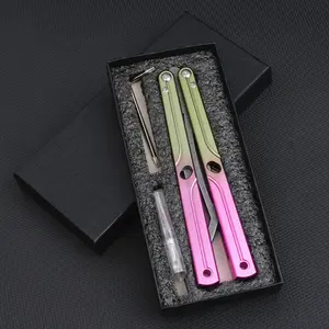 Aluminum Butterfly Trainer for Beginners, Flip Tool, Training, Cool Hand Toy, Hand Eye Coordination, High-Quality Balance Metal Butterfly Trainer Lg09