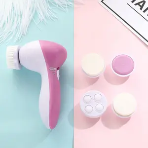 5-in-1 Facial Cleansing Brush Face Scrubber Exfoliating Cleaning Skin Care Cleanser Wash Women Girls Electric Beauty Powered Exfoliator Skincare Spin Tools Scrub Washer Self Care