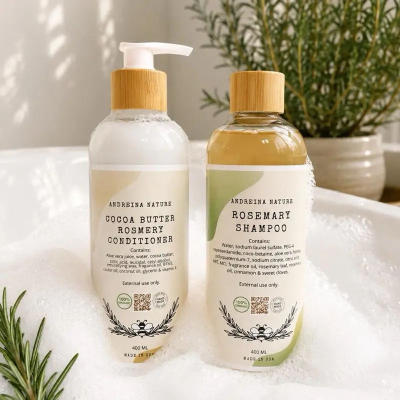 100% Natural & Organic Shampoo and Conditioner Combo Set