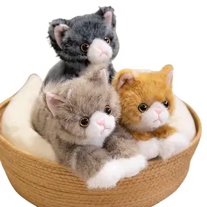 Realistic Kawaii Cat Plush Pillow, Huggable Soft Stuffed Animals, Soft Skin-Friendly Sofa Cushion, Multiple Sizes, Long Fur, No Shedding, Pet Decor Gift