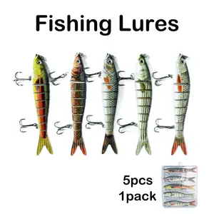 Fishing Lures Multi Jointed Swimbaits for Bass Trout Topwater Slow Sinking Bionic Swimming Lures Bass Freshwater Saltwater Must-Have for Family Fishing Gear