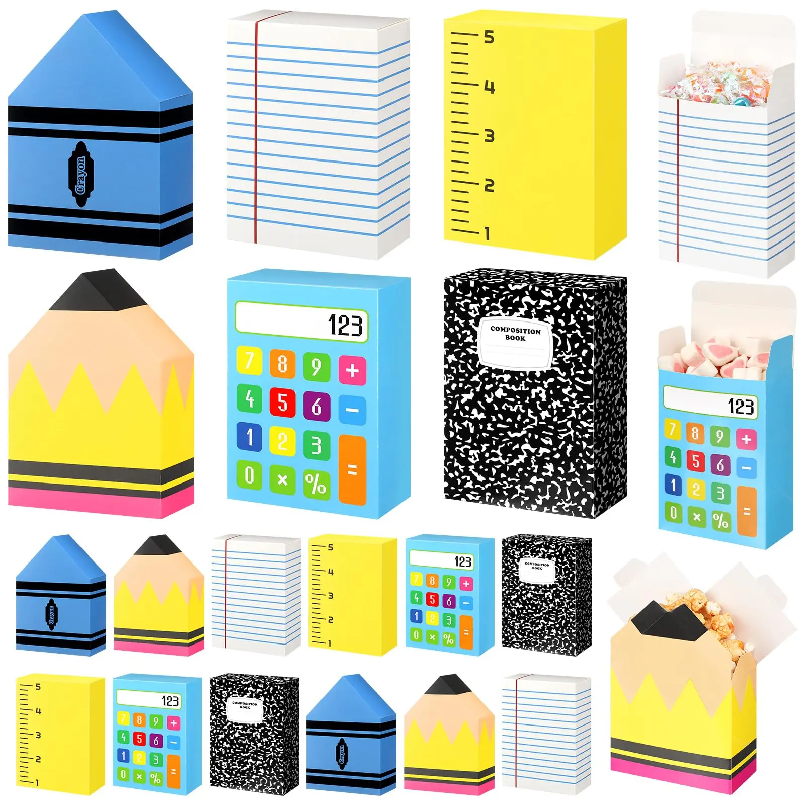 24/36 Pcs Back to School Gift Box Party Candy Boxes Treat Boxes kraft Paper Gift Box with Pencil Crayon Pattern Teacher Appreciation Gift for Teacher Students,First Day of School Classroom Birthday Preschool Kindergarten Party Gift,Class Gift Exchange