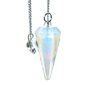 6-Sided Opalite Pendulum for Intuition, Personal Power &amp; Psychic Focus