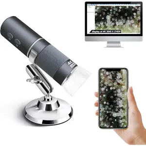 4K WiFi Microscope for  Android PC, 50-1000X USB Digital Microscope  Super HD Endoscope Camera Compatible with All Cellphones iPad Android Tablet Windows  Chrome Linux