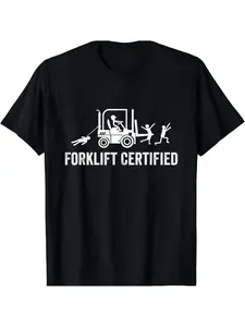 Funny Certified Forklift Operator Long T-Shirt, Unisex Casual Fitted Graphic Print Shirt, Perfect Gift for Warehouse Workers, Comfortable Fit Design